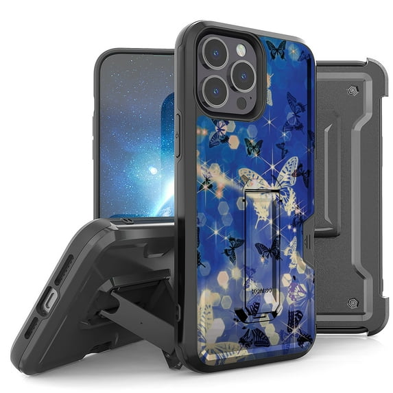 Armor Kombo Holster Rugged Cover Designed For Apple iphone 13 Pro 6.1"Case Black/Black