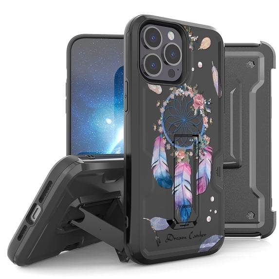 Armor Kombo Holster Rugged Cover Designed For Apple iphone 13 Pro 6.1"Case Black/Black