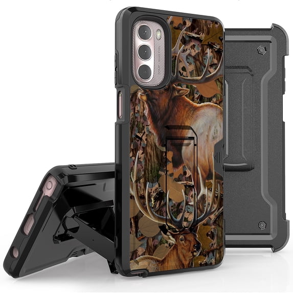 Armor Kombo Holster Rugged Cover Designed For Moto G Stylus 2022 Case Animals Series