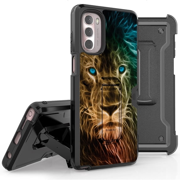 Armor Kombo Holster Rugged Cover Designed For Moto G Stylus 2022 Case Animals Series