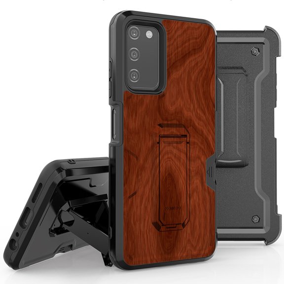 Armor Kombo Holster Rugged Cover Designed For Samsung Galaxy A03S Case Transparent Clear And Skull Series