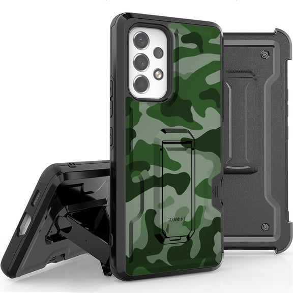 Armor Kombo Holster Rugged Cover Designed For Samsung Galaxy A53 5G Case Camo Series