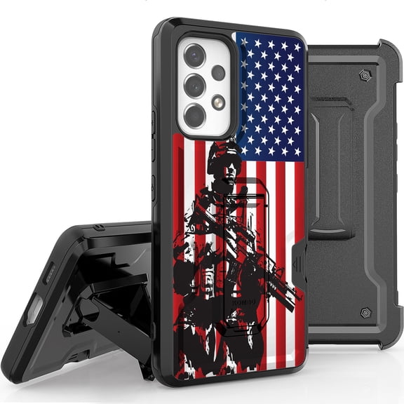 Armor Kombo Holster Rugged Cover Designed For Samsung Galaxy A53 5G Case Flag And Mexico State Plates Series