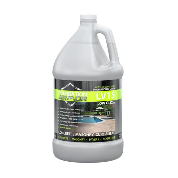Armor LV15 SOLVENT-BASED LOW GLOSS WET LOOK ACRYLIC CURE AND SEAL FOR NEW CONCRETE (1 GAL)