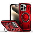 thumbnail image 1 of Armor Magnetic Stand for iPhone 16 Pro Max Case, Magsafe Kickstand [360° Rotating Ring Rugged Tough, Military ShockProof Heavy Duty Protective] Phone Case for iPhone 16 Pro Max - Red, 1 of 7