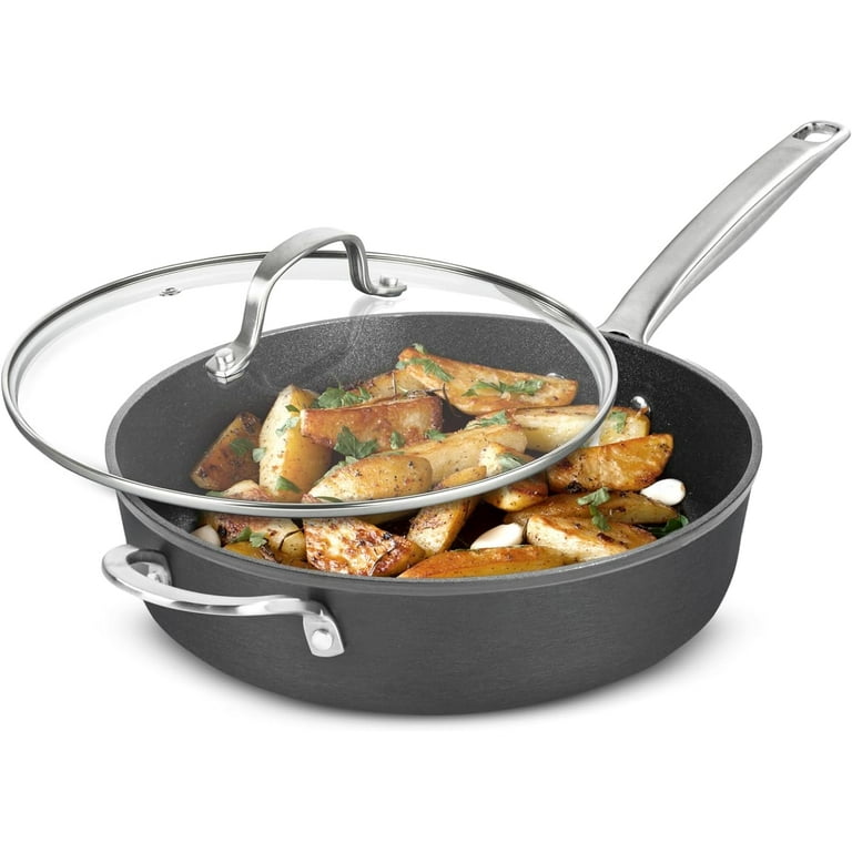 Deep Frying Pans Nonstick -12.5 Inch Ceramic Wok Pan, 5.5 Qt Saute