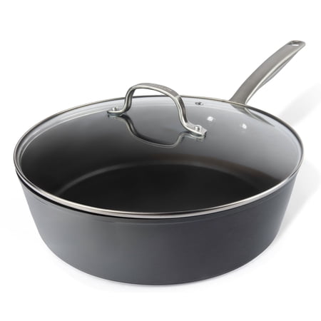 Granitestone Armor Max Sauté Pan with Lid - 4 Quart. Non Stick Deep Frying Pan with Lid, Large Frying Pan, Oven Safe Skillet with Lid, Multipurpose Jumbo Cooker, Stovetop/Dishwasher Safe, Non Toxic