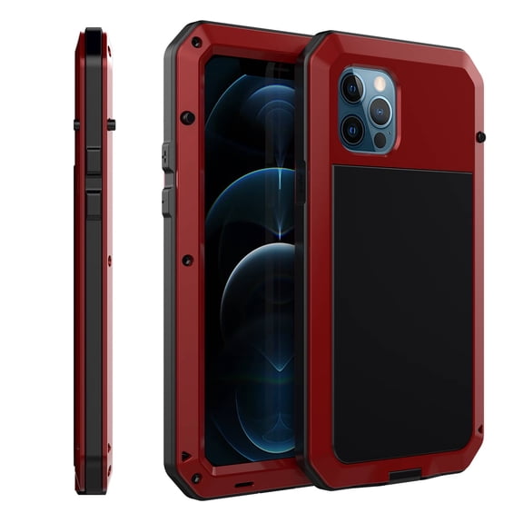 Armor Metal Aluminum Shockproof Phone Case for iPhone 12 Pro Max, 360 Full Body Protective Rugged Outdoor Military-Grade Shockproof Cover