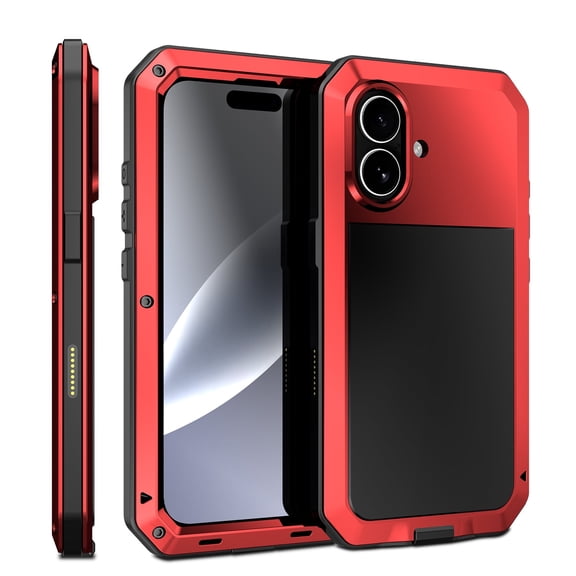 Armor Metal Aluminum Shockproof Phone Case for iPhone 17, 360 Full Body Protective Rugged Outdoor Military-Grade Shockproof Cover