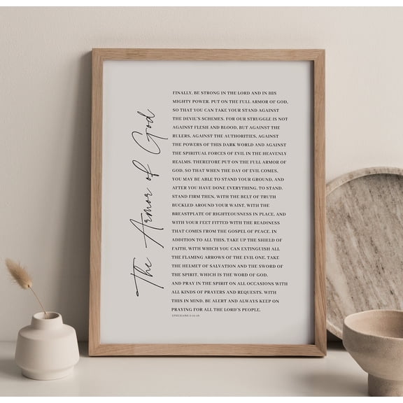 Armor Of God Ephesians 6:10-18 Bible Verse Wall Art Scripture Sunday School Unframed Paper Print