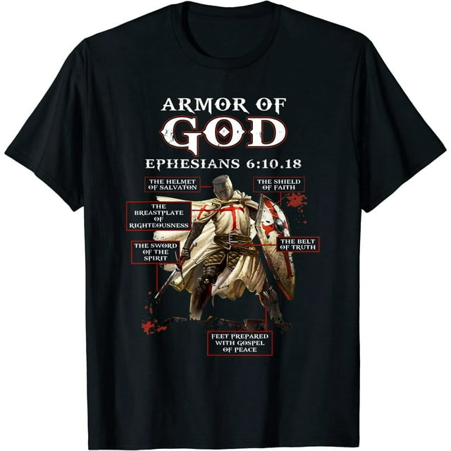 Armor Of God Knight Templar For Men Christian Jesus T-Shirt - Walmart.com