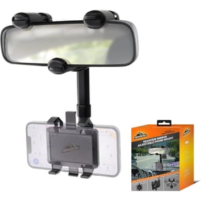 Armor All Phone Mount for Car, Rear View Mirror Phone Holder, 360 Rotatable, Adjustable Telescopic Arm, Car Phone Holder for iPhone, Samsung, & All Cell Phones Between 2.5 in 3.7 in. Wide