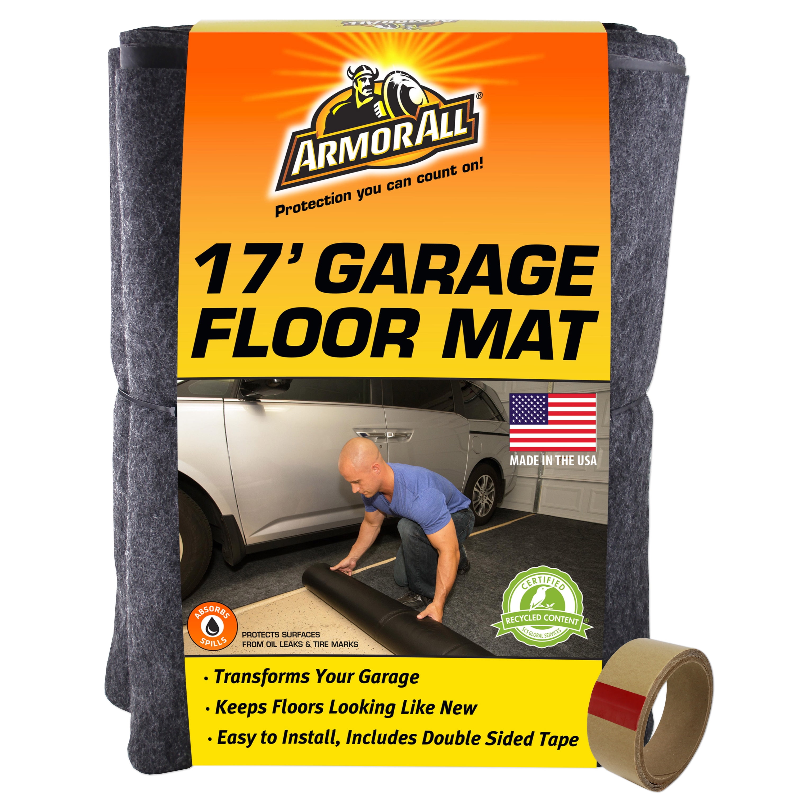 Armor All Garage Floor Mat, Waterproof, Absorbent, Durable