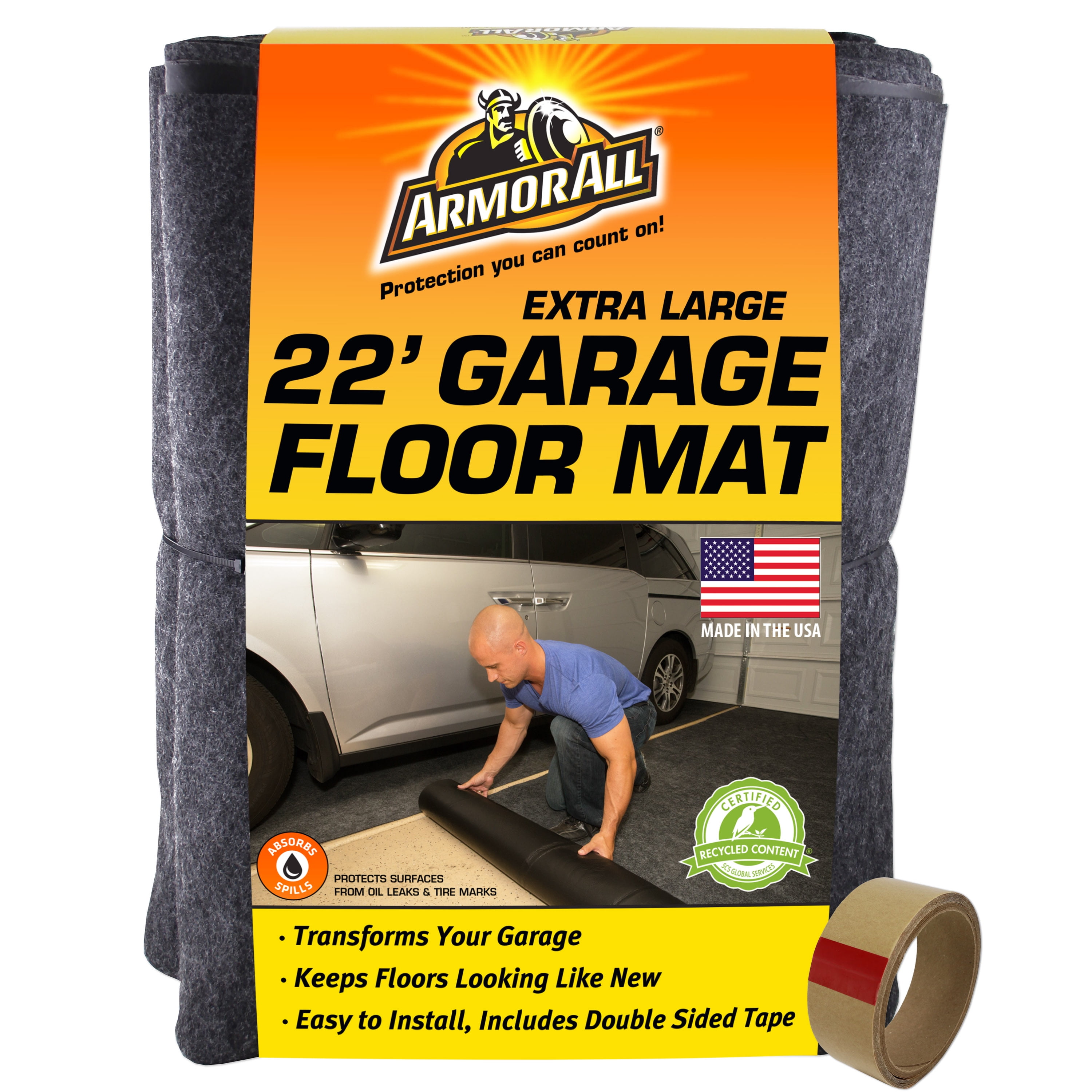 Armor All Garage Floor Mat, Waterproof, Absorbent, Durable