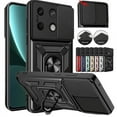 thumbnail image 1 of Armor Ring Stand Holder Case For Redmi Note 13 Pro 5G 12 Pro Plus 12S 11 13C 12C Xiaomi 14 13 13T 12 Lite 12T 11T Poco X6 X5 F5 X5 X4 Pro M6 M5 M4 5G Cover Slide Camera Lens Protection Coque Capa, 1 of 17