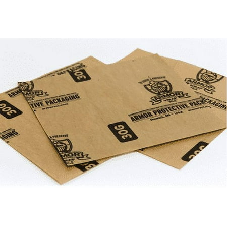 Armor Rust Prevention Wrap VCI 30-lb Coated Paper Sheets, 6" x 6" - 2000 Sheets