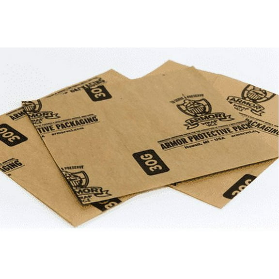 Armor Rust Prevention Wrap VCI 30-lb Coated Paper Sheets, 6" x 6" - 2000 Sheets