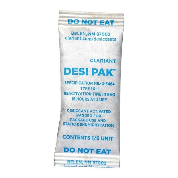 Armor Protective Packaging Desiccant,2-1/2in. L,1in W,1/6 oz,PK1200 D1/6UCT