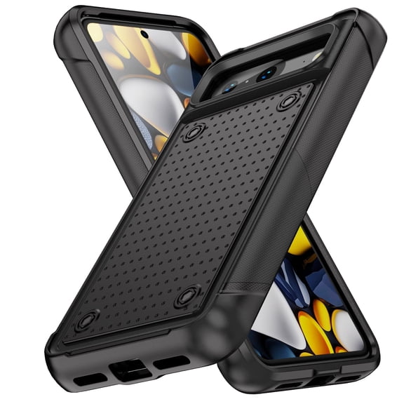 Armor Shockproof Case for Google Pixel 7, [Military Grade Anti-Drop] Rugged Hybrid Hard PC+Soft Silicone Heavy-Duty Tough Durable Slim Fit Lightweight Protective Bumper Phone Case, Black