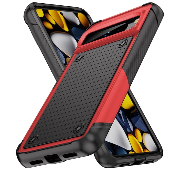 Armor Shockproof Case for Google Pixel 8 Pro, [Military Grade Anti-Drop] Rugged Hybrid Hard PC+Soft Silicone Heavy-Duty Tough Durable Slim Fit Lightweight Protective Bumper Phone Case, Red