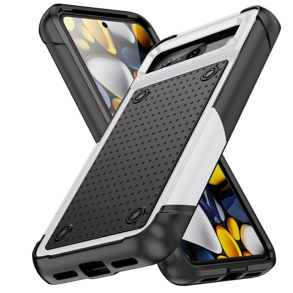 Armor Shockproof Case for Google Pixel 8A, [Military Grade Anti-Drop] Rugged Hybrid Hard PC+Soft Silicone Heavy-Duty Tough Durable Slim Fit Lightweight Protective Bumper Phone Case, White