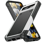 Armor Shockproof Case for Google Pixel 8A, [Military Grade Anti-Drop] Rugged Hybrid Hard PC+Soft Silicone Heavy-Duty Tough Durable Slim Fit Lightweight Protective Bumper Phone Case, White