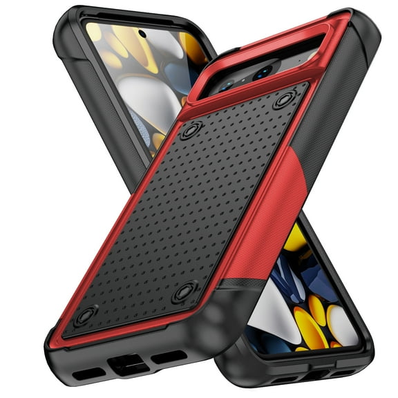 Armor Shockproof Case for Google Pixel 8A, [Military Grade Anti-Drop] Rugged Hybrid Hard PC+Soft Silicone Heavy-Duty Tough Durable Slim Fit Lightweight Protective Bumper Phone Case, Red