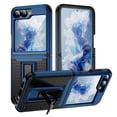 thumbnail image 1 of Armor Shockproof Case for Samsung Galaxy Z Flip 5, [Military Grade Anti-Drop] Rugged Hybrid Hard PC+Soft Silicone Heavy-Duty Tough Durable with Kickstand Protective Bumper Phone Case, Navyblue, 1 of 9