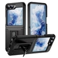 thumbnail image 1 of Armor Shockproof Case for Samsung Galaxy Z Flip 5, [Military Grade Anti-Drop] Rugged Hybrid Hard PC+Soft Silicone Heavy-Duty Tough Durable with Kickstand Protective Bumper Phone Case, Black, 1 of 9