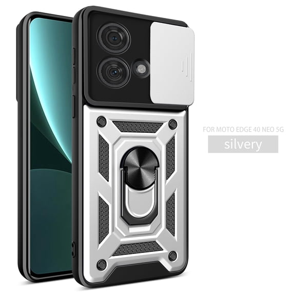 Armor Shockproof Phone Case For Motorola Moto G53 G73 G13 G23 G62 Edge 40 Pro 30 Neo Ultra G Play 2023 Stylus 5G G Pure Power 2022 E13 E22 Cover With Ring Car Holder Slide Camera Lens Protection Case