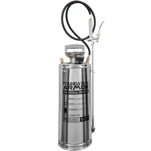 Armor Stainless Steel 2 Gallon HVLP Pump Sprayer - Acetone and Naphtha Resistant Sprayer