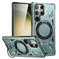 thumbnail image 1 of Armor Stand Case for Samsung Galaxy S23 Ultra,[Compatible with MagSafe] Military Shockproof Rugged Phone Case,Magnetic with Car Mount,Built in 360° Rotatable Ring Kickstand,Green, 1 of 8