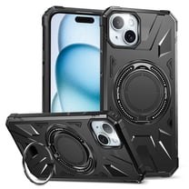 Armor Stand Case for iPhone 14,[Compatible with MagSafe] Military Shockproof Rugged Phone Case,Magnetic with Car Mount,Built in 360° Rotatable Ring Kickstand For iPhone 14,Black