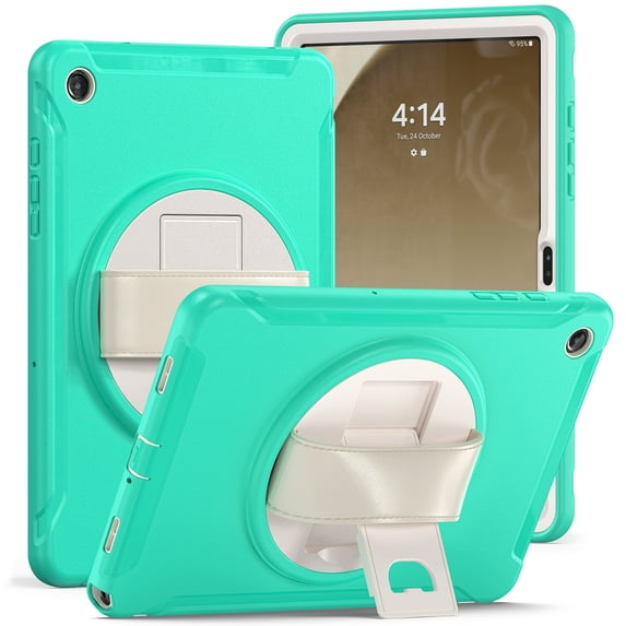 Armor Tablet Funda for Samsung Galaxy Tab A9 Plus 11 Inch 2023 SM-X210 X215 Stand Case for Tab A9 8.7 Inch Cover with Hand Strap (Mint Green,Tab A9 Plus 11 inch)