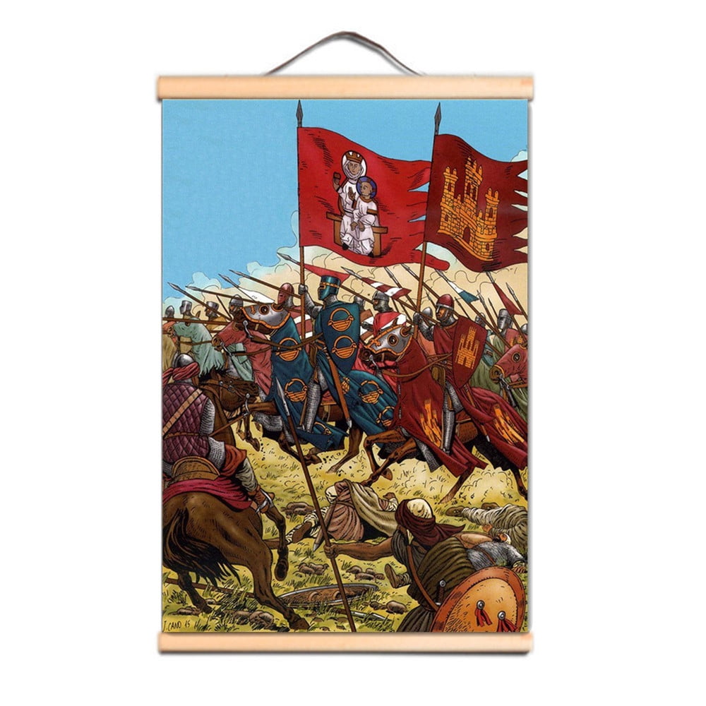 Armor Warrior Canvas Scroll Painting Wall Hanging - Vintage Knights ...