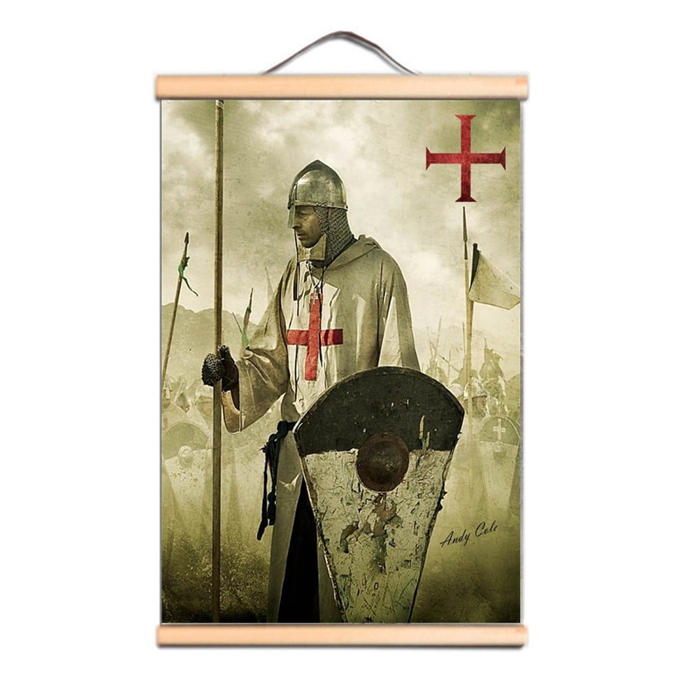 Armor Warrior Tapestry Canvas Scroll Painting Wall Hanging Flag ...
