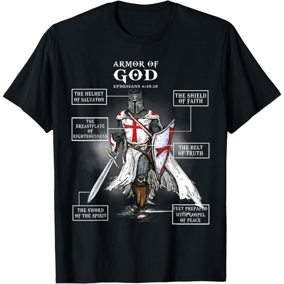 Armor of God Knight Templar Christian T-Shirt - Walmart.com