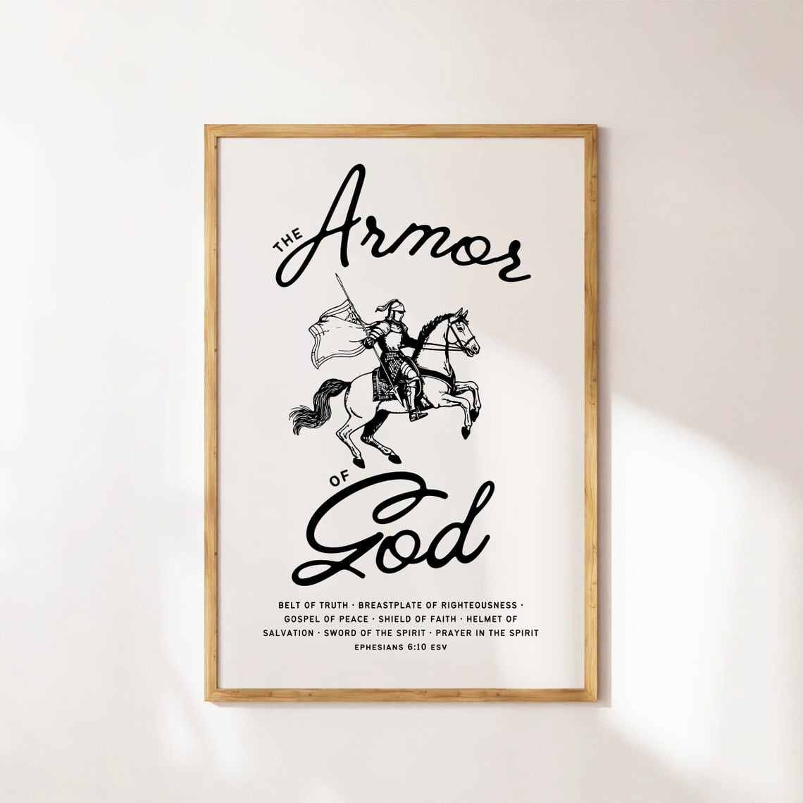 Armor of God Vintage Christian Bible Verse Poster, Stretched Canvas ...