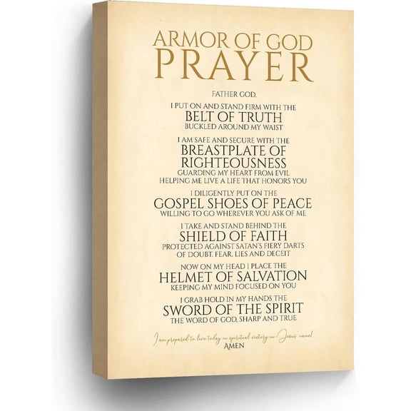 Armor of God Wall Art Bible Verse Vintage Scripture Poster Christian Prayer Quotes for Bedroom Office poster