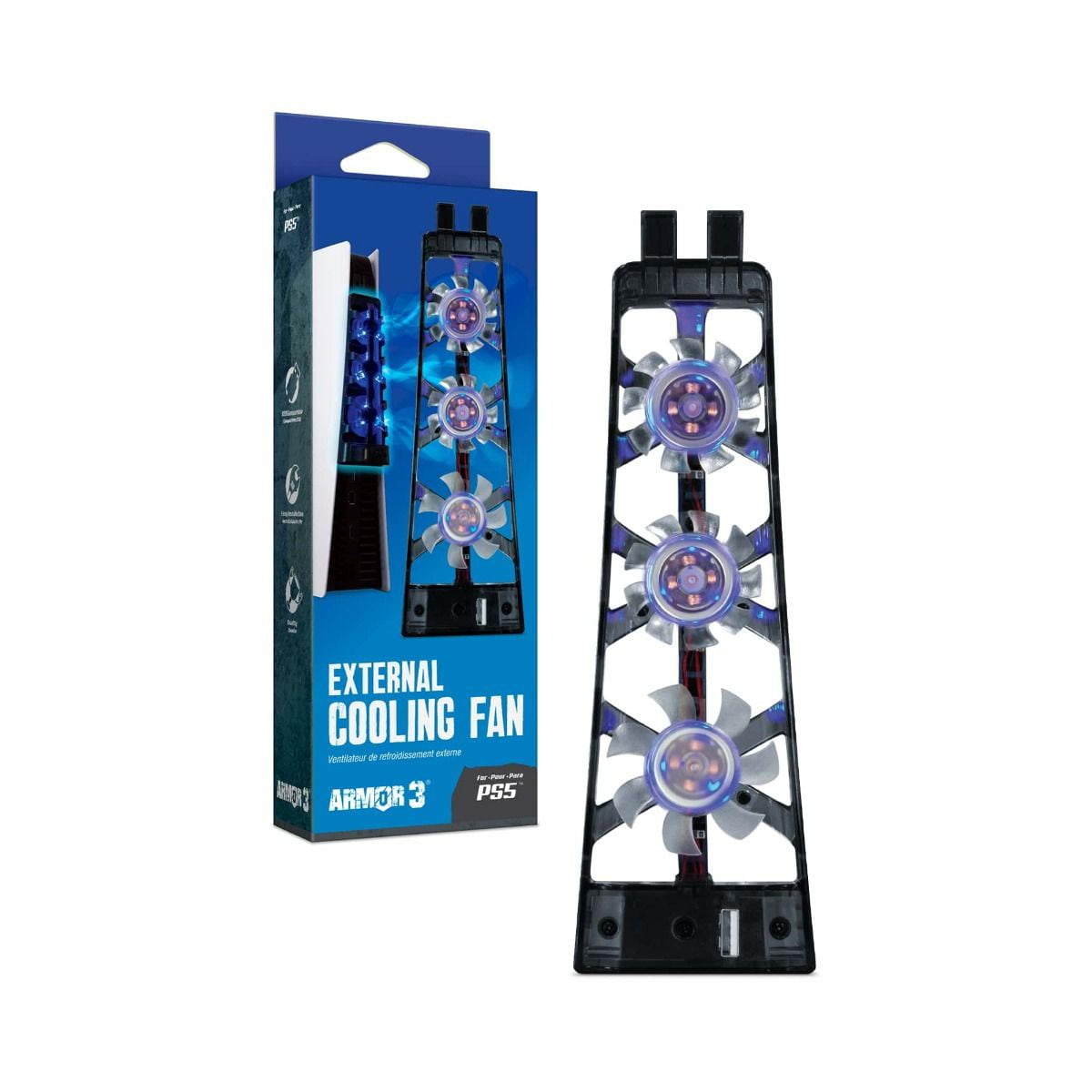 RGB Cooling Fan for PS5 Slim Disc/Digital Edition External Rear