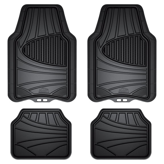 Armor All All-Weather Rubber Floor Mats for Cars, Trucks, and SUVs, 4-Piece, Black