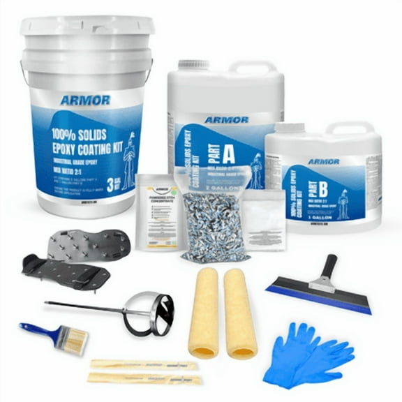 ArmorClad Epoxy Floor Kit - No Topcoat - Up to 300 & 600 Sq Ft Armorpoxy INC