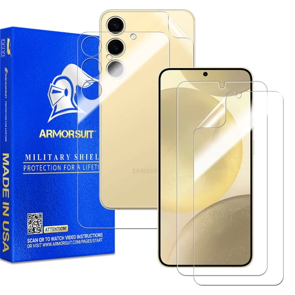 ArmorSuit 2+2 Full Body Skin Film + Screen Protector for Samsung Galaxy S24 (6.2") MilitaryShield HD Clear Film - Made in USA