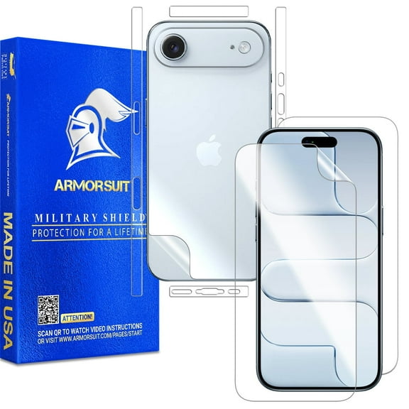 ArmorSuit 2+2 Pack Full Body Skin + Screen Protector for iPhone 17 Air HD Clear MilitaryShield Film - Made in USA