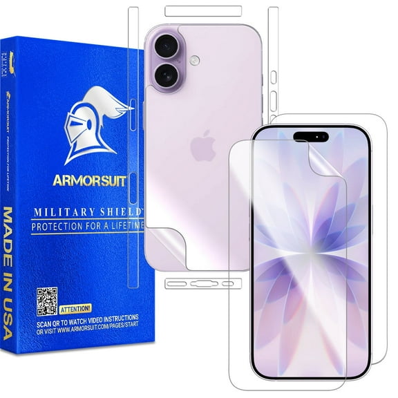 ArmorSuit 2+2 Pack Full Body Skin + Screen Protector for iPhone 17 HD Clear MilitaryShield Film - Made in USA