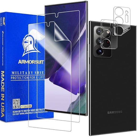 ArmorSuit 2+2 Pack MilitaryShield Screen Protector + Camera Lens Protector for Samsung Galaxy Note 20 Ultra Case Friendly HD Clear Film
