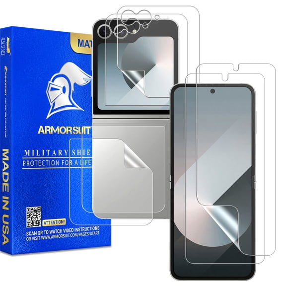 ArmorSuit 2+2 Pack Paper-Feel Full Body Skin + Screen Protector for Samsung Galaxy Z Flip 6 MilitaryShield Paper-Feel Texture Matte Film - Made in USA