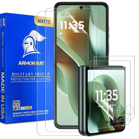 ArmorSuit 2+2 Pack Paper-Feel Screen Protector for Motorola Razr Ultra (2025) / Razr+ Plus (2025/2024) Case Friendly MilitaryShield Paper-Feel Texture Matte Film - Made in USA