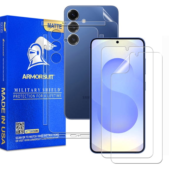 ArmorSuit 2+2 Pack Paper-Feel Texture Full Body Skin + Screen Protector for Samsung Galaxy S25 (6.2") MilitaryShield Matte Film - Made in USA
