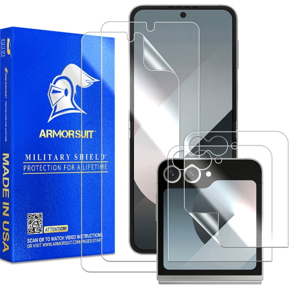 ArmorSuit 2+2 Pack for Samsung Galaxy Z Flip 6 Screen Protector Case Friendly MilitaryShield HD Clear Film - Made in USA